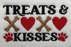 Treats and kisses embroidery design