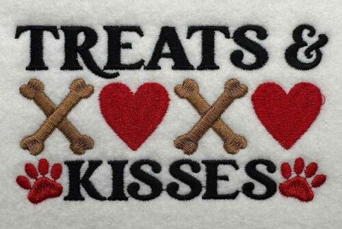 Treats and kisses embroidery design