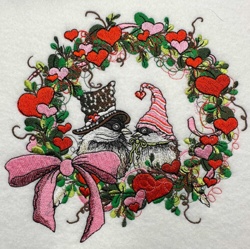 Valentine Chickadee Viewer embroidery design