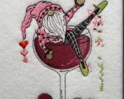 Valentine Wine Gnome embroidery design