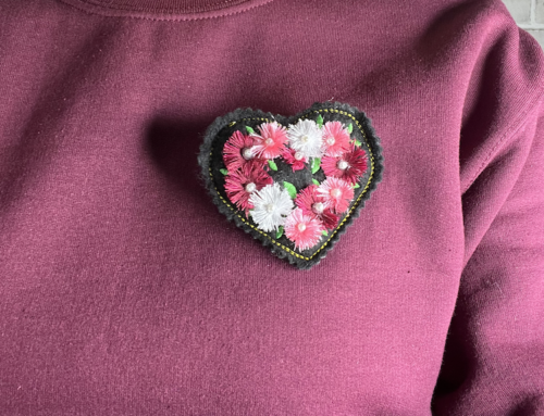 How to Make a Beautiful Valentine’s Embroidery Fringe Flower Heart Brooch