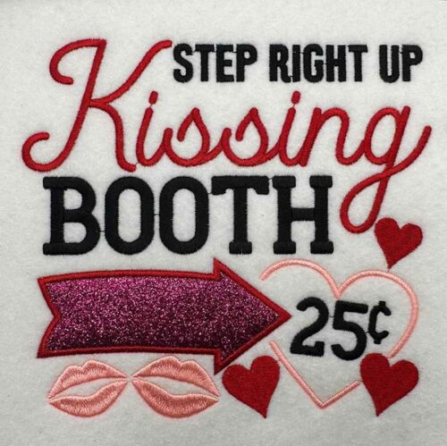 kissing booth Embroidery Design