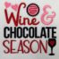 Wine and chocolate season embroidery design