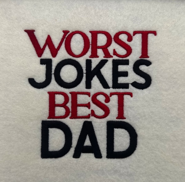 free worst jokes best dad embroidery design
