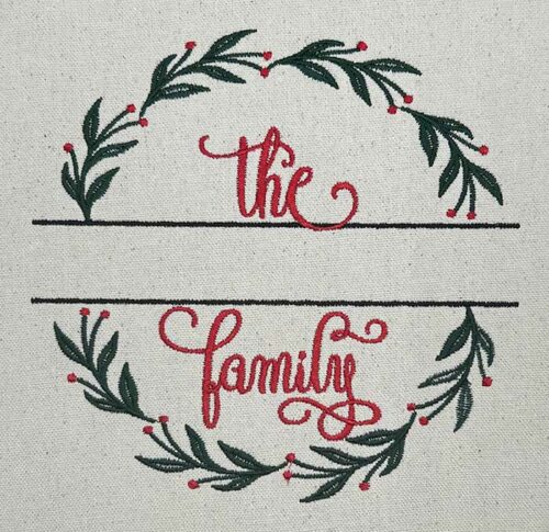Family Frame Mono Embroidery design