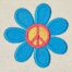 Hippie Art flower peace symbol embroidery design