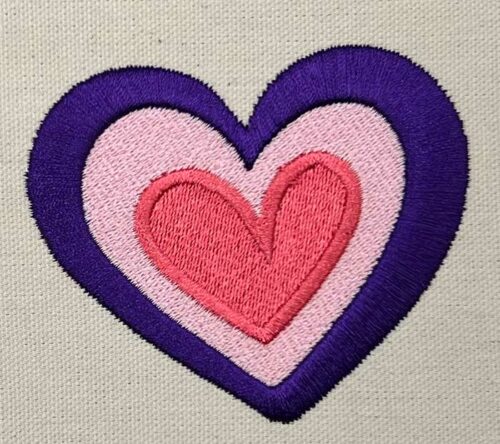 Hippie Art double heart embroidery design