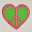 Hippie Art heart peace symbol embroidery design