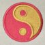 Hippie Art yin yang symbol embroidery design