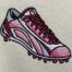 Pink Football cleat embroidery design