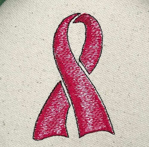 Cancer Ribbon embroidery design