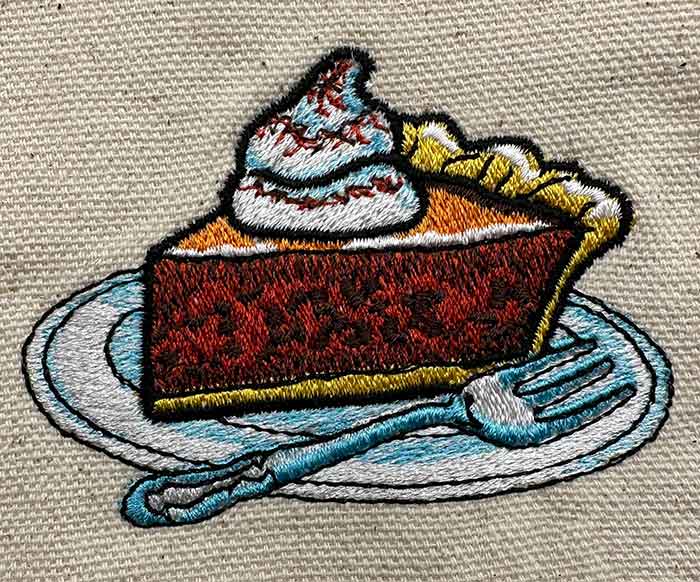 Pumpkin pie embroidery design