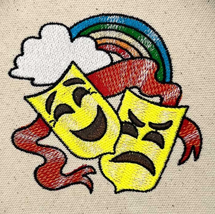 Drama Masks embroidery design