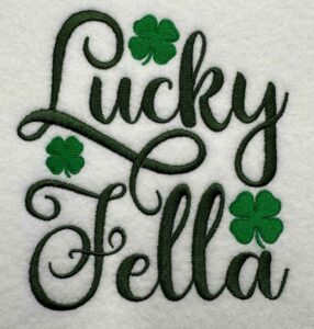Lucky Fella embroidery design