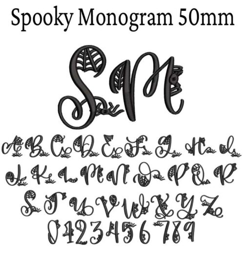 Spooky Monogram 50mm ESA font