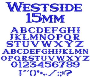 Westside 15mm esa font