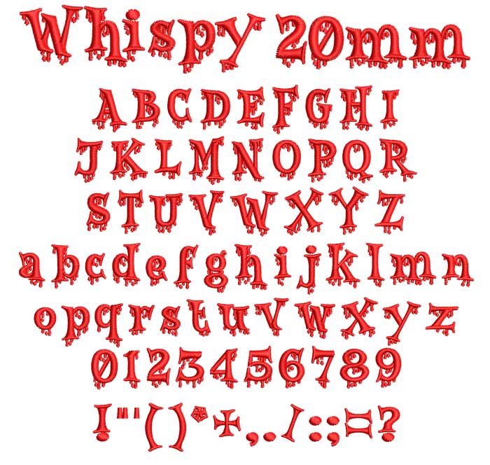 Whispy 20mm esa font
