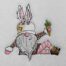 bunny gnome carrot outline embroidery design