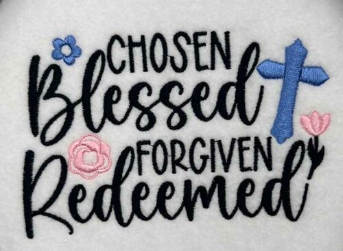 Chosen blessed embroidery design