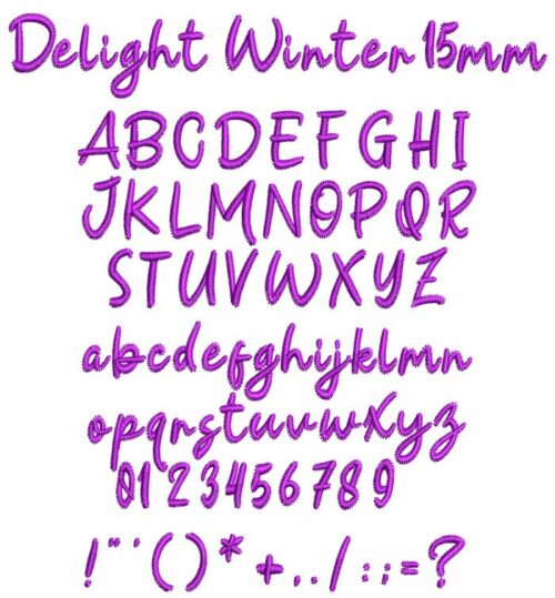 Delight Winter 15mm esa font