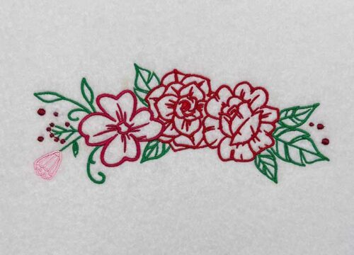 Floral Frame Monogram 11 embroidery design