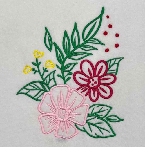 Floral Frame Monogram 12 embroidery design