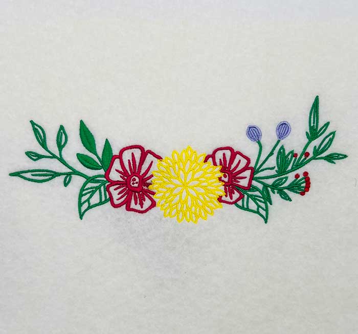 Floral Frame Monogram 13 embroidery design