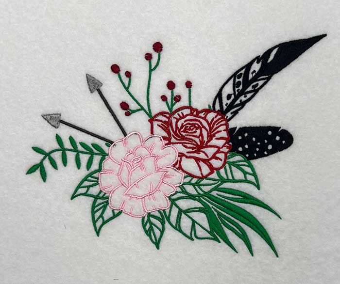Floral Frame Monogram 14 embroidery design