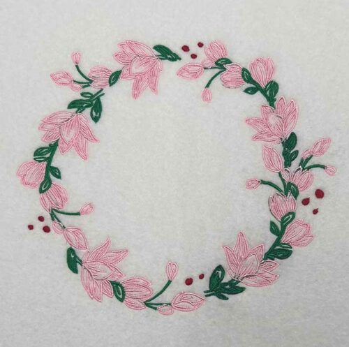 Floral Frame Monogram 15 embroidery design