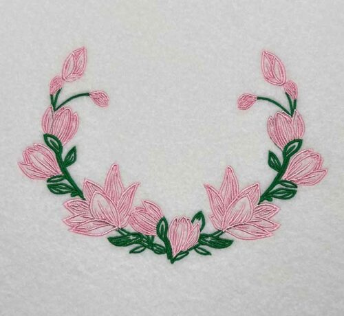 Floral Frame Monogram 17 embroidery design