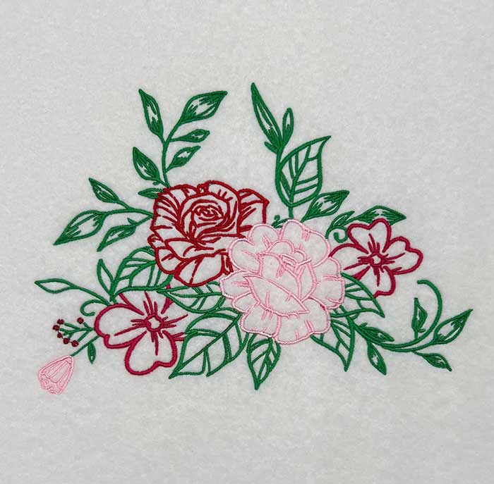 Floral Frame Monogram 19 embroidery design
