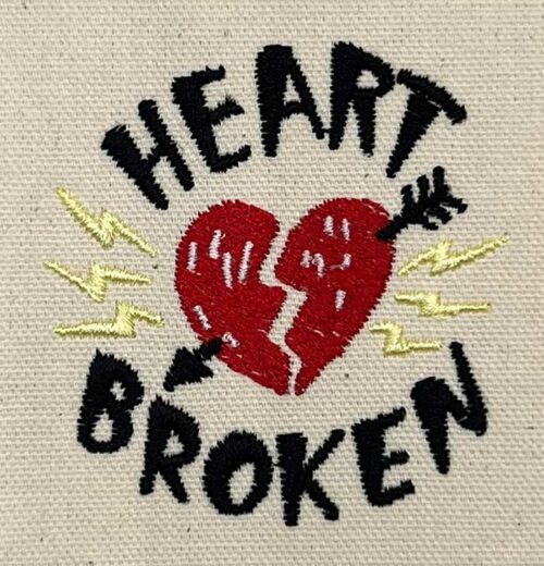 Heart Broken Embroidery Design