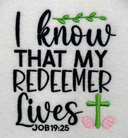 I know redeemer embroidery design