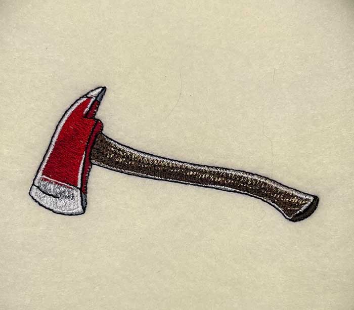 fireman axe embroidery design