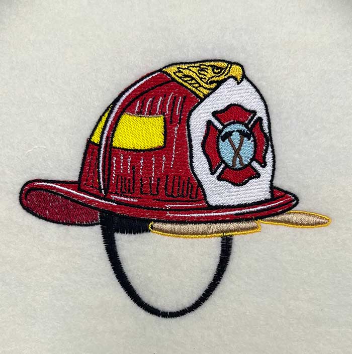 fireman helmet embroidery design