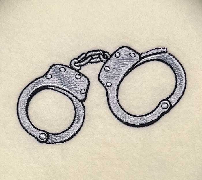 handcuffs embroidery design
