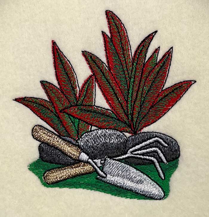 landscaping tools embroidery design
