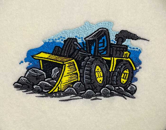 bulldozer embroidery design