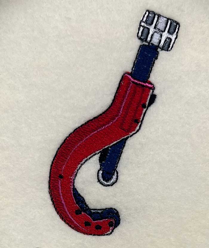 pipe cutter embroidery design