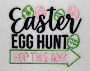 easter egg hunt embroidery design