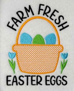 farm fresh easter embroidery design