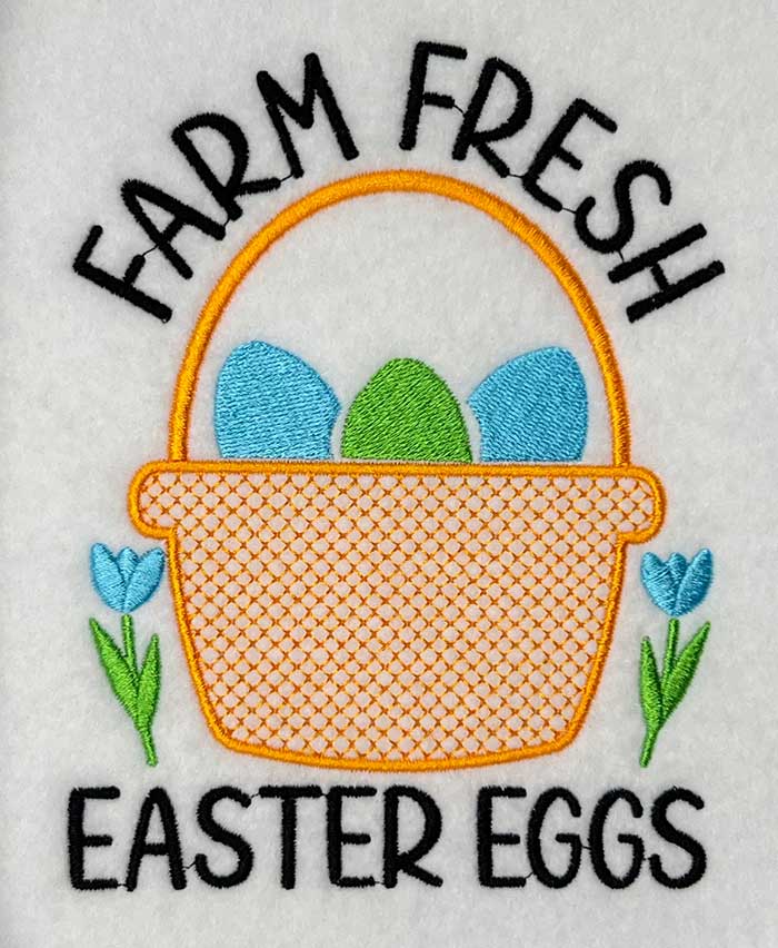 farm fresh easter embroidery design