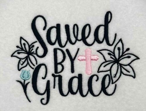 saved by grace embroidery design