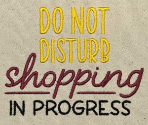 do not disturb embroidery design