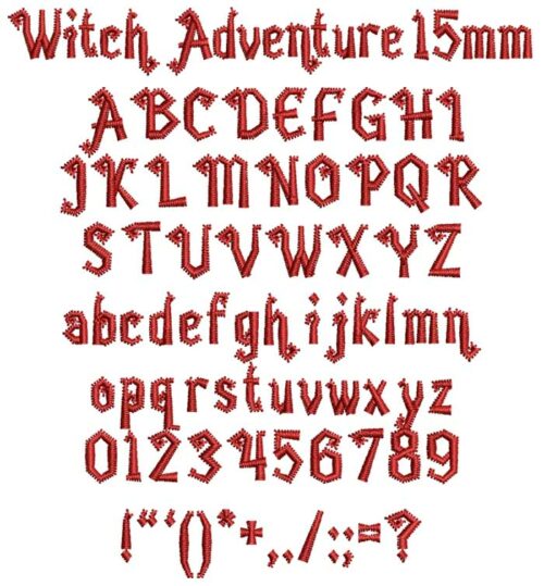 Witch Adventure 15mm esa font