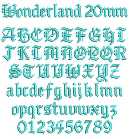 Wonderland 20mm esa font
