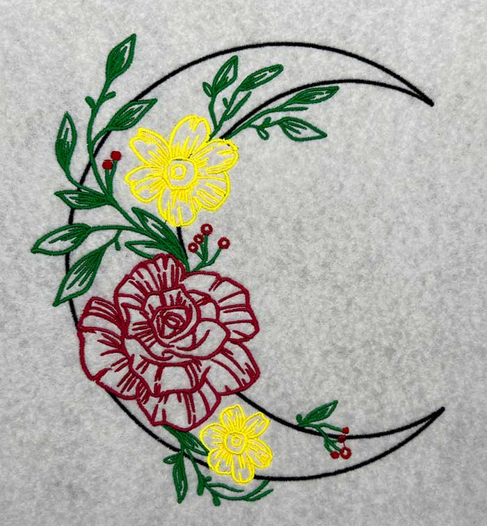 Floral Frame monogram wreath embroidery design