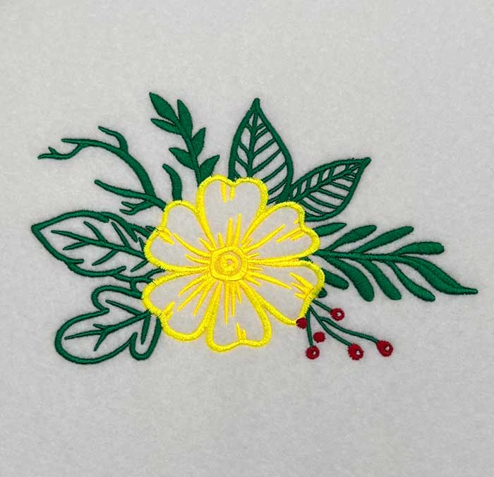 Floral Frame monogram flower embroidery design
