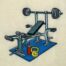 weight machine embroidery design
