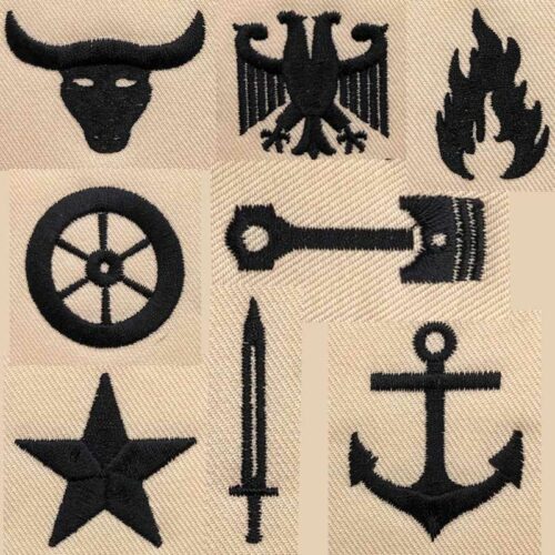 Biker Military Patch glyph embroidery designs